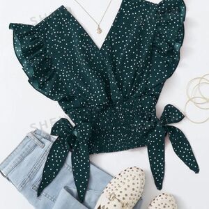 Cute Polkadot Green top